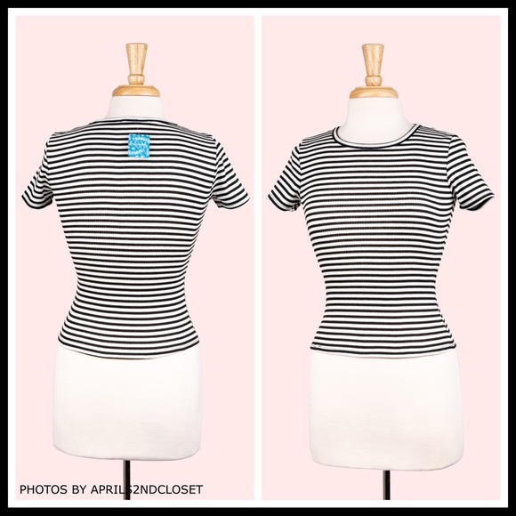 FREE PEOPLE BOHO STRIPE TEE RIB KNIT TOP A2C - Picture 11 of 16